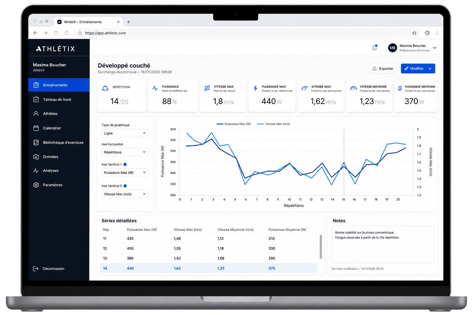Application web ATHLÉTIX